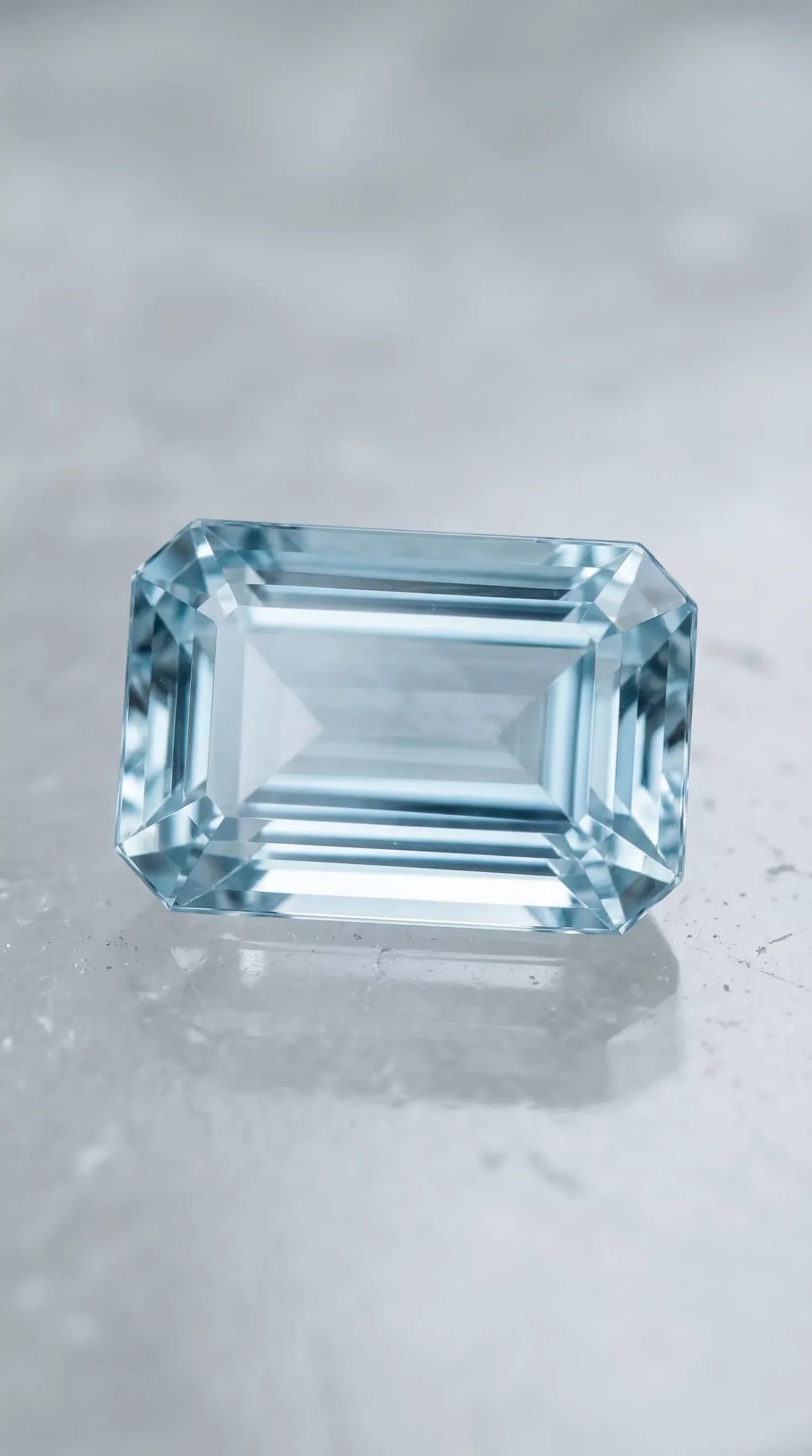 Top view of Natural Light Blue Aquamarine Emerald Cut 4.00 carat thumbnail