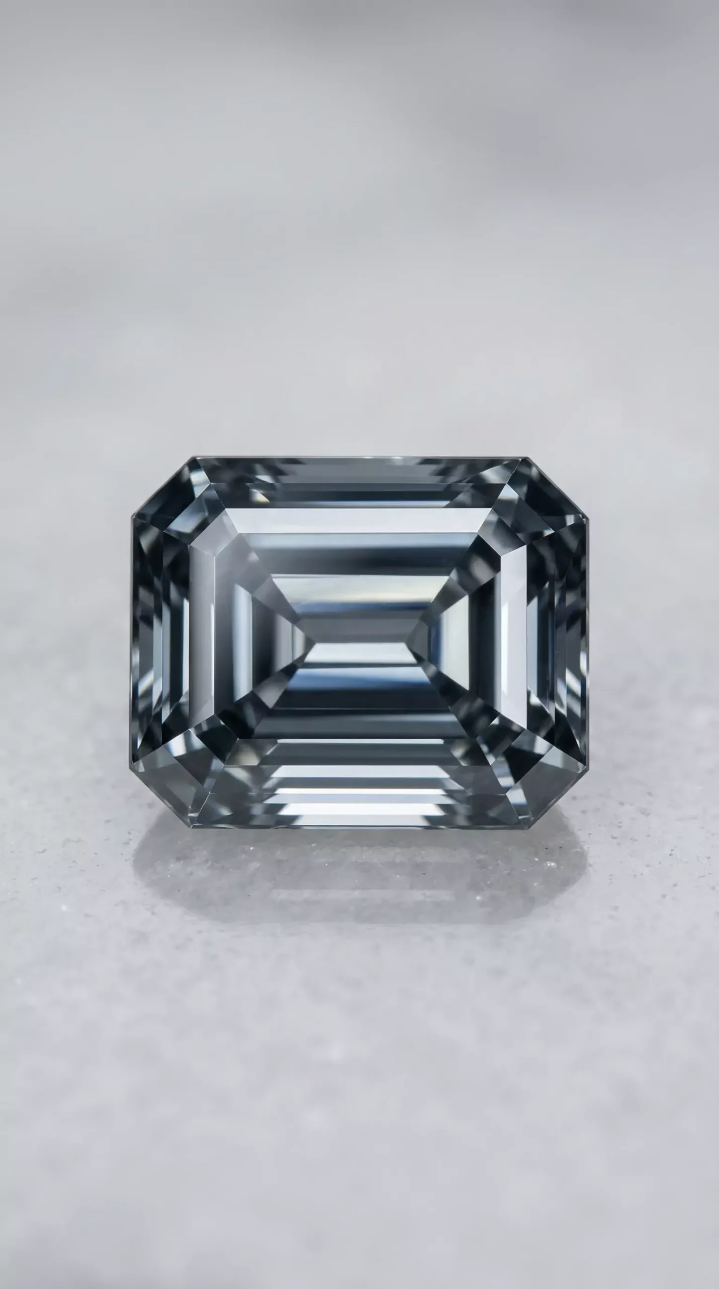 Top face view of natural metallic grey spinel 2.50 carats thumbnail