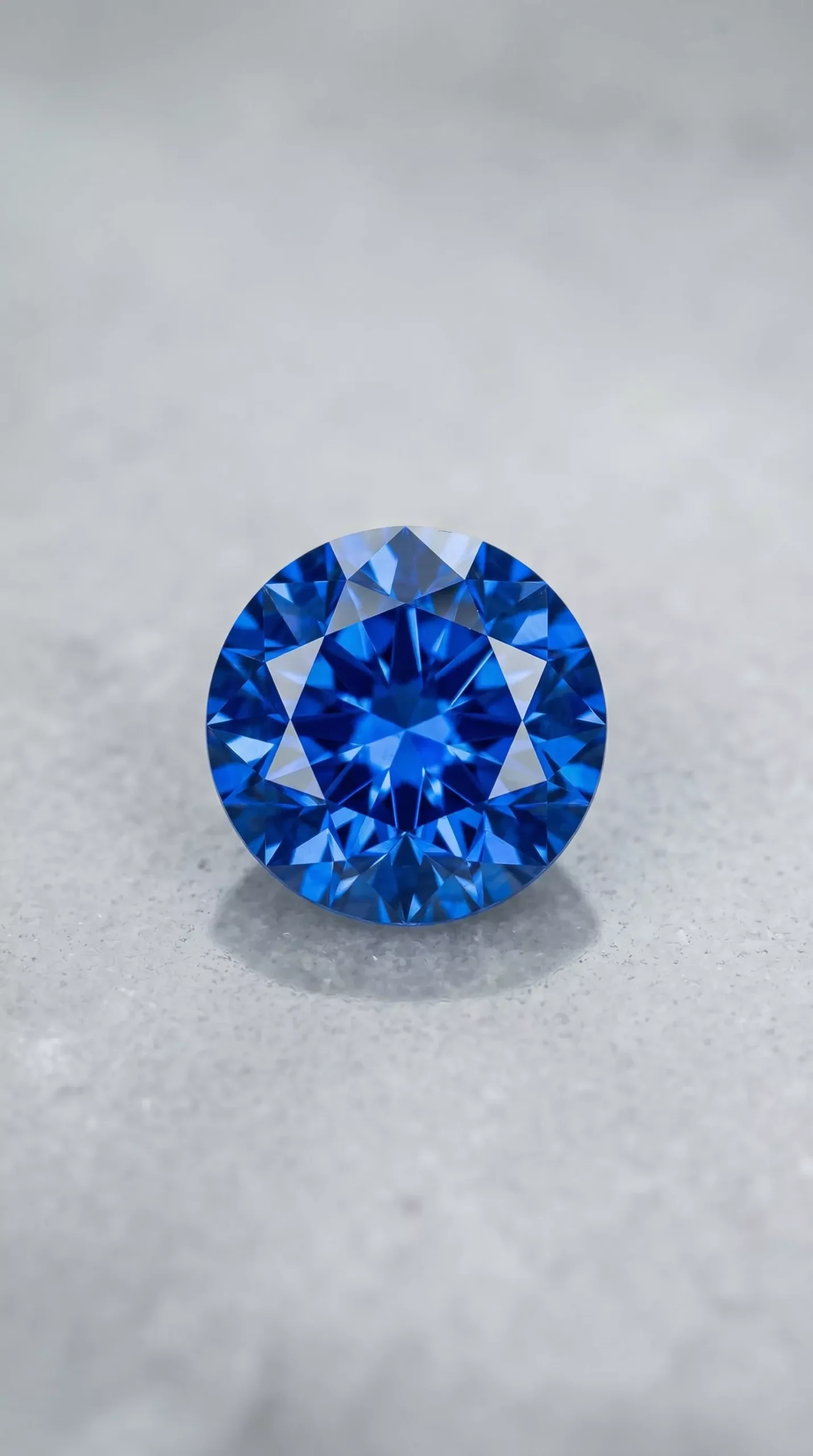 Top face view of rare cobalt blue spinel round cut 1.00 carat thumbnail