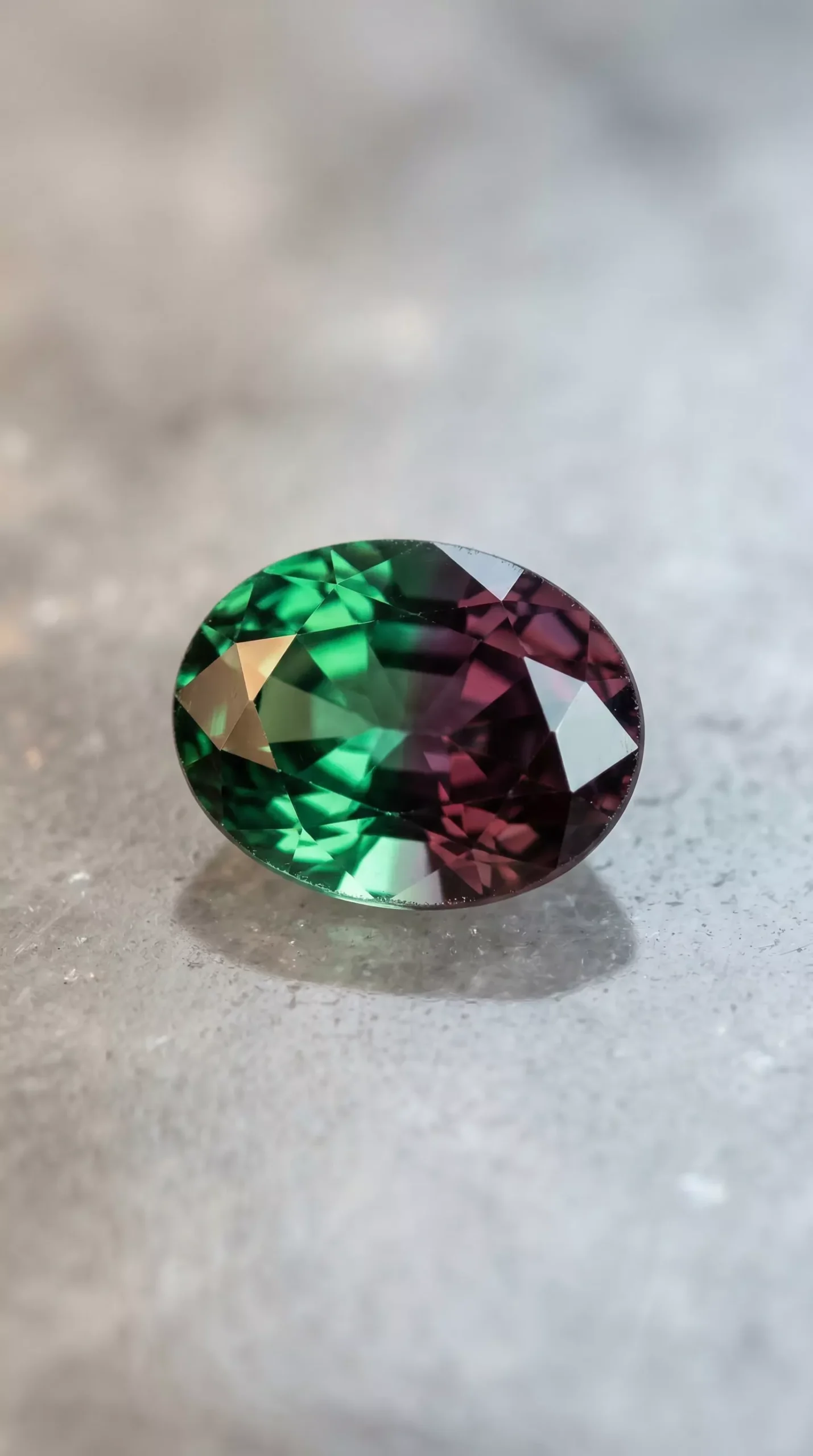 Top view of Natural Ceylon Alexandrite oval cut 0.80 carat thumbnail