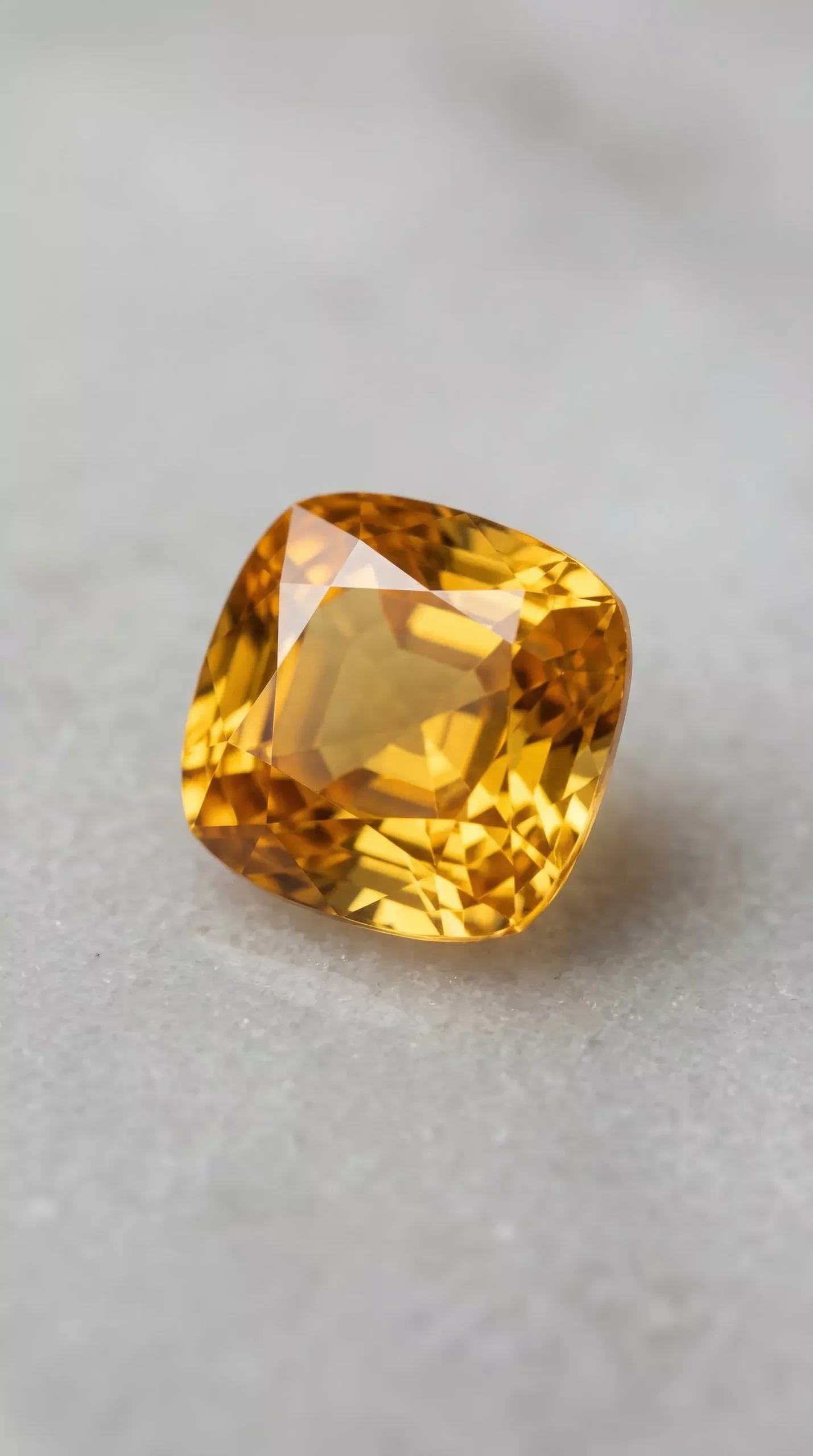 Top face view of unheated golden yellow sapphire 2.55 carats thumbnail